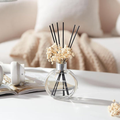 Donurex Flower Reed Diffuser Set 5.07oz Gardenia Scent Diffuser with Sticks Home Fragrance Reed Diffuser for Bathroom Shelf Decor