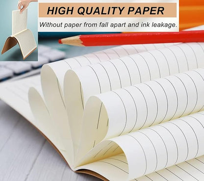 FAWTEEM 24 Pack A5 Lines Notebook Bulk Kraft Cover College Ruled, Lined Paper Travel Journals Composition Diary Subject Notebooks Planner, 60 Pages, 8.3”x 5.5”
