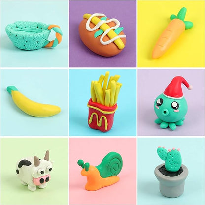 Polymer Clay 50 Colors, Modeling Clay for Kids DIY Starter Kits, Oven Baked Model Clay, Non-Sticky Molding Clay with Sculpting Tools, Gift for Children and Artists (50 Colors)