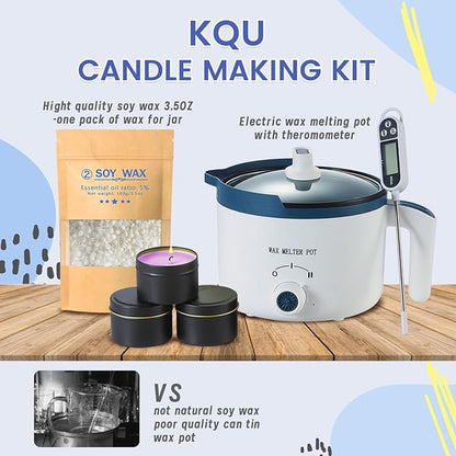 Candle Making Starter Kit for Adults, Soy Candle Maker Set with Wax Melter, Premium Wax Melts Pot Kit to Make Your own Candles
