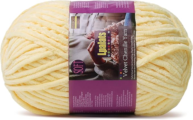 Chunky Chenille Yarn for Crocheting - 200g/7oz Baby Blanket Yarn for Crocheting Soft - 175 Yards Fluffy Thick Plush Yarns for Knitting Blankets Amigurumi (1, Goose Yellow)