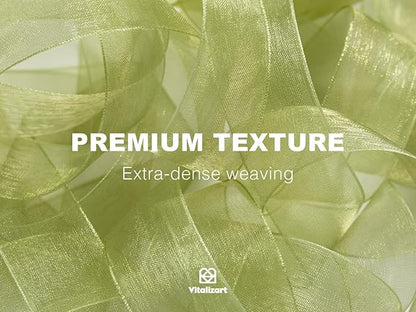 Vitalizart Sage Green Ribbon Organza Sheer Ribbon 1 inch x 30 Yd Handmade Fabric Ribbons for Gift Wrapping Christmas Tree Crafts Bows Wedding Invitations Wreaths Wrap