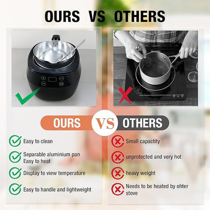 VALLYDOM Wax Melter, Candle Making Kit, Wax Pot 1000ml Capacity, Candle Jars for Making Candles, Wax Melter for Candle Making, with Candle Wicks, Sticks, Candle Wick Stickers