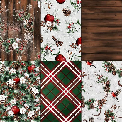 Christmas Scrapbook Pattern Paper Supplies 12×12,24 Sheets Double-Sided Christmas Gingham Scrapbooking CardStock Paper Pad for Holiday Cardmaking DIY Junk Journal Papers - Image 2