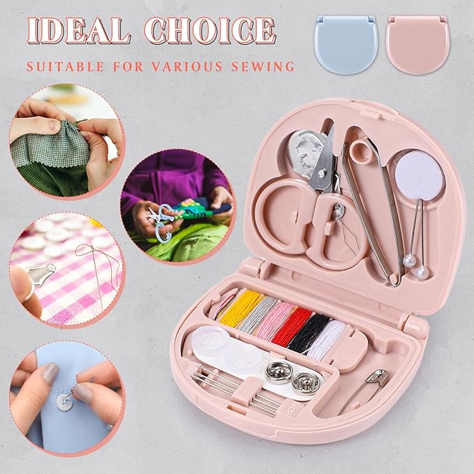 Yuxung 10 Pieces Mini Travel Sewing Kit Basic Portable Emergency Sewing Repair Kit in Bulk with Threads Scissors Needles for Beginner Traveler Hotel Charity Homeless