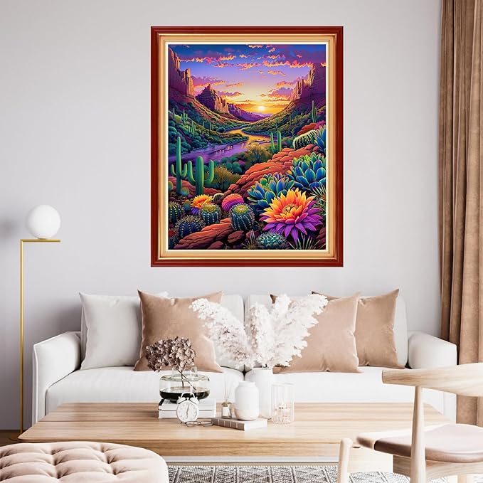 Funchey Stamped Cross Stitch Kits, DIY Cross Stitch Pattern for Adults Beginners Needlepoint Kits Embroidery Kit Arts and Crafts 11CT-Sunrise Scenery 16x20 inchs