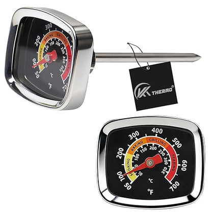 CloudHand Mini Custom Grill Thermometer BBQ Thermometer for Grill Smoker Temperature Gauge for Meat Cooking Port Lamb Beef, Small Stainless Steel Temp Gauge, Black CloudHand
