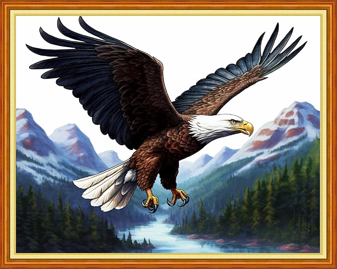 Dimensean Stamped Cross Stitch Kits Full Range of Embroidery Patterns Starter Kits for Beginners Adult DIY Cross Stitches Needlepoint Kits 11CT-Feiying Mountain and River 16x20 inch