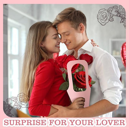 Cyblinia Flower Bouquet Bags with Handle - 20 Pcs Paper Flower Gift Bags for Valentine's Day, Wedding Party & Home Decoration