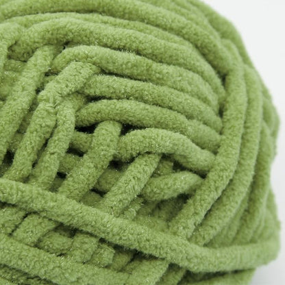 NICEEC 3 Skeins Sparkling Chenille Yarn Soft Blanket Yarn for Crochet & Knitting, Total 165yds/10.6oz - Mint Green