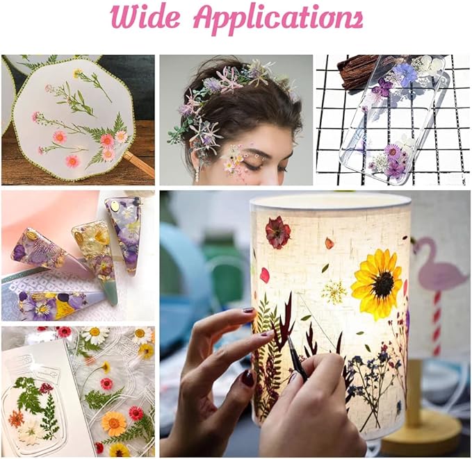 35+pcs Purple Flowers for Resin Model, Real Pressed Flowers Dry Leaves Bulk Natural Herbs Kit for Scrapbooking DIY Art Crafts, Epoxy Jewelry, Candle, Soap Making, Nails Decor