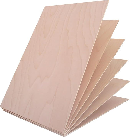 from Baltic Birch, 3mm 1/8'' x 12'' x 18'' Plywood, Craft Grade B/BB Veneer, Box of 6 pcs Sheets, Available for Laser & CNC Cutting, Engraving, Wood Burning, DIY Handwork, Art Painting, by Tomato.Wed