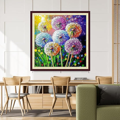 DMCCRAFT Stamped Cross Stitch Kits for Adults 11CT Printed Cross-Stitch Patterns Embroidery Kits Easy Cross Stitching Needlepoint Kits&Colorful Mandala 18x18 inch