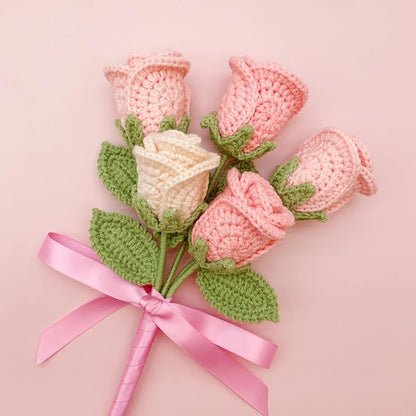 Lily's Lyric Flower Crochet Kit | Pink Rose | Step-by-Step Video Tutorial for Adults Teenagers | Craft Gift Idea DIY Home Decoration