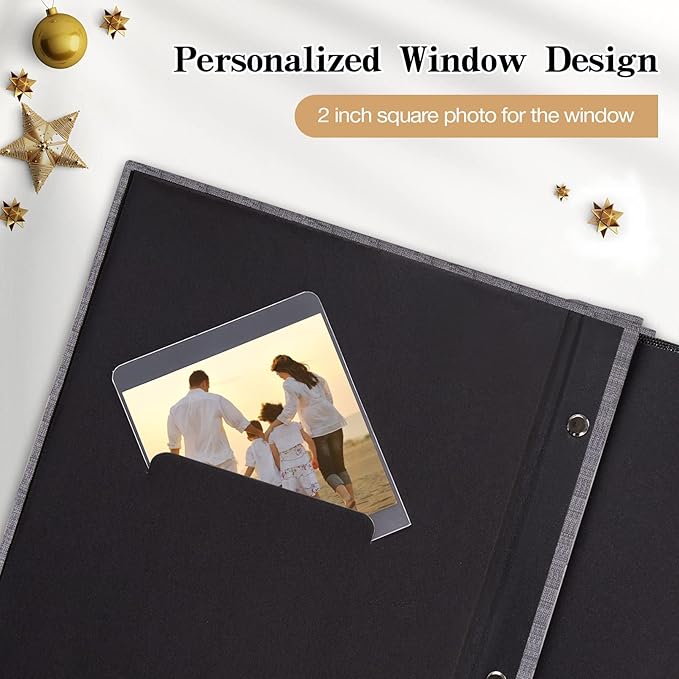 potricher Small Photo Album 4x6 100 Photos Linen Cover Picture Photo Book for Family Wedding Anniversary Baby Vacation (Brown,100 Pockets)