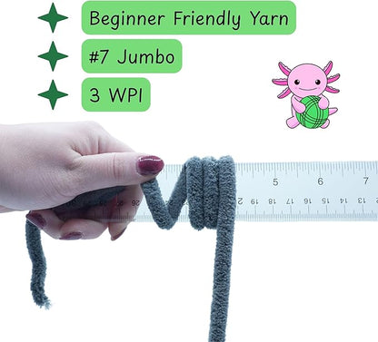 Okey Dokeys 300g Jumbo Velvet Chenille Yarn 7 Jumbo – Plush, No-Fray, Durable Plushies, Posh Soft Crochet Projects Beginner Friendly (130 yds) (Bubble Gum Pink (107), 1 Pack (17.90/Skein))