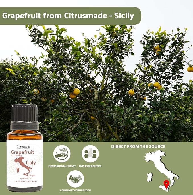 Nature Packaged Grapefruit Essential Oil - Direct from Citrusmade in Sicily- Pure Essential Oil for Diffusers and Aromatherapy | 100% Pure Therapeutic Grade (2LBS)
