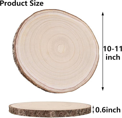 10 Pcs Natural Paulownia Wood Slices 10-11 Inches, for Centerpieces Table Decorations,Unfinished Rounds Wood for Crafts,for Rustic