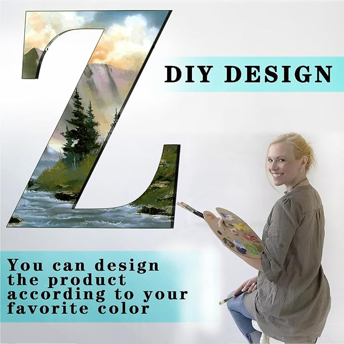 17 Inch Large Wooden Letters, Paintable Large Wood Letter for Crafts, Unfinished Blank Wood Alphabet Letter for Birthday, Parties, Wedding, Christmas Home Decoration(Letter B)