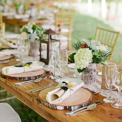 8 Pcs Large Unfinished Wood Slices, 8-9 Inches Wood Slabs for Centerpieces Natural Wooden Circle, DIY Wood Centerpieces for Tables Wedding Party Door Sign Decor