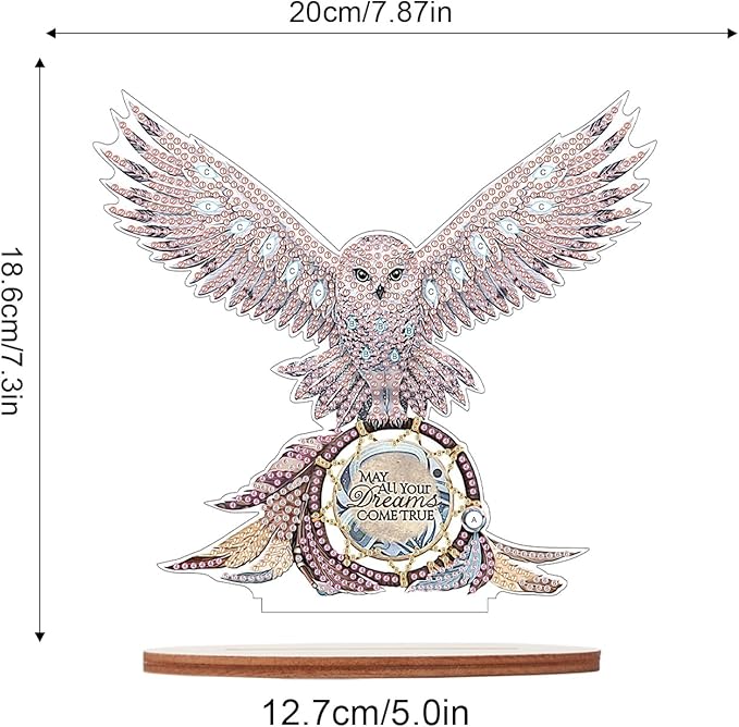 Tontut DIY Diamond Art Painting kit Ornament, Domineering White owl Handmade Three-Dimensional Ornaments, The Perfect Combination of Decoration and Art,Excellent Choice for Home Decoration Gifts