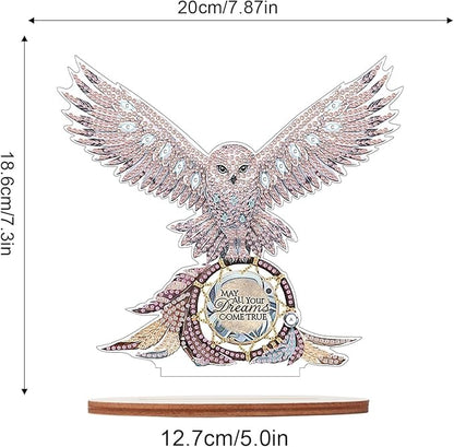Tontut DIY Diamond Art Painting kit Ornament, Domineering White owl Handmade Three-Dimensional Ornaments, The Perfect Combination of Decoration and Art,Excellent Choice for Home Decoration Gifts