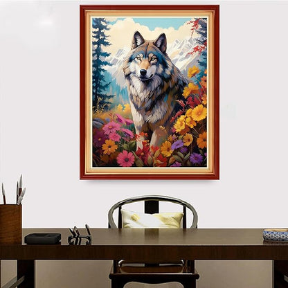 Redxing Stamped Cross Stitch Kits Embroidery kit for Beginners Adults Full Range of Embroidery Patterns Starter Kits DIY Printed Cross Stitch Kits Needlepoint Kits 11CT-Wolf Scenery 16x20 inch