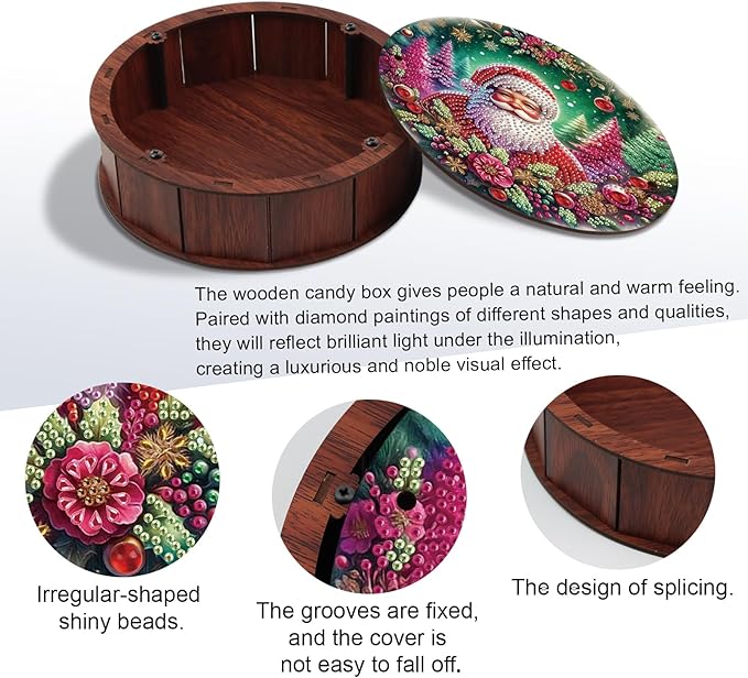 DIY diamond painting fruit bowl storage box, Santa Claus rhinestone decoration tray handmade set, for desktop item storage, multifunctional creative craft gift