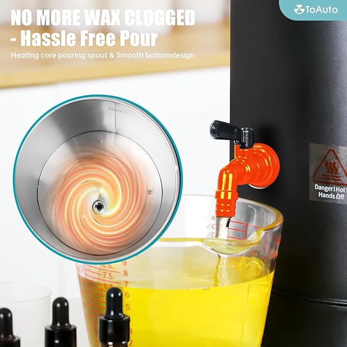 TOAUTO 12Lbs Digital Wax Melter for Candle Making,Easy Pour Spout Large Electric Wax Melting Pot, Wax Melter with Accurate Temperature Control Panel,No Cloggy|Easy Clean for Production Soap Candle