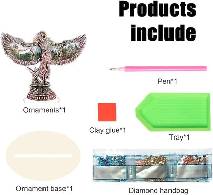 Tontut DIY Diamond Art Painting kit Ornament, Wings Religious Handmade Three-Dimensional Ornaments, The Perfect Combination of Decoration and Art, Excellent Choice for Home Decoration Gifts