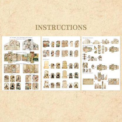 Bomichi Junk Journal Supplies, Vintage Decorative Scrapbook Supplies for Junk Journal Card Making Picture Art Collage DIY