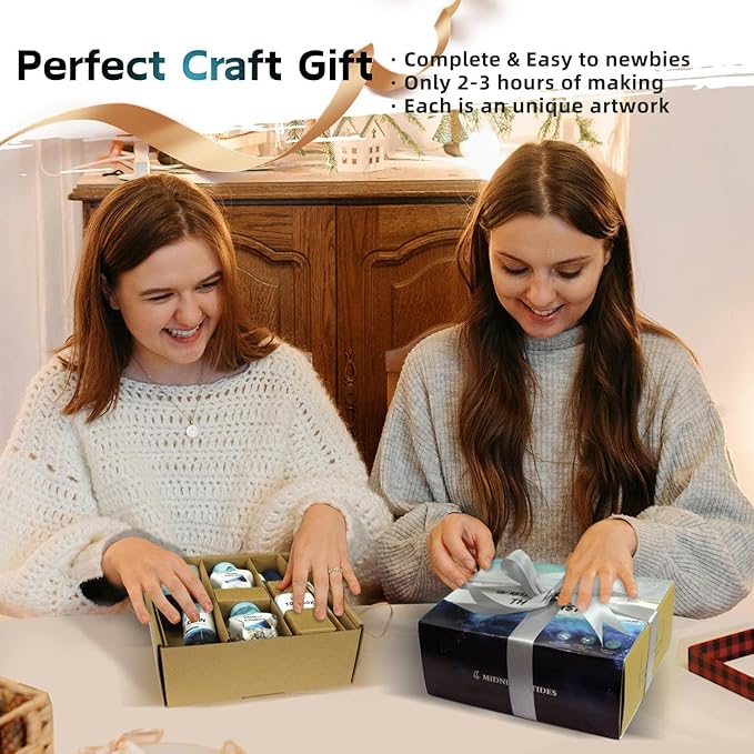 iLAND Craft Kits for Adults DIY UV Resin Kit Beach Themed Crafting Ocean Resin Art Creative Adult Crafts for Women Resin Art Set for Beginers Crafty Gifts for Women Teen Girls on Christmas Romantic