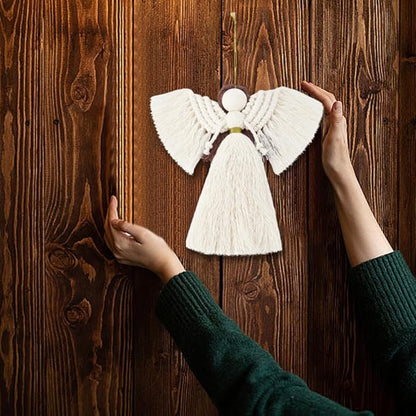 FREEBLOSS 3 Set DIY Macrame Angel Kit for Beginners With Instructions, Boho Angel Decor, Adults Craft Kit, Christmas Birthday Gift, White