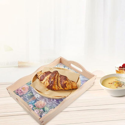 JISHSHAY Diamond Art Serving Tray Diamond Painting Food Tray Gem Art Serving Platter Gem Painting Mosaic Kits for Adults DIY Kits for Adults, with Wood Handle 20×30cm/7.87×11.81in, Elf Fairy