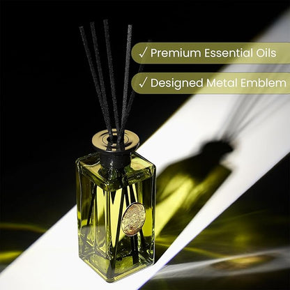 M&SENSE 10.14 oz Large Reed Diffuser Set | White Tea & Sage Scent Oil Diffuser with Sticks | Hotel Collection Non-Toxic Essential Oil |for Bedroom Bathroom Living Room
