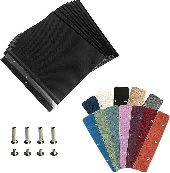 Semfalbuums Black Refill Pages for Self Adhesive Photo Album Scrapbook 11x10.6 20 Pages