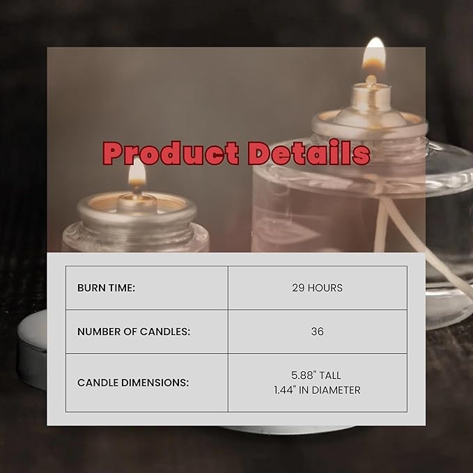 Hollowick - HD29 29 Hour Disposable Liquid Candle (36/case) Commercial FOODSERVICE USE ONLY,Clear