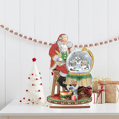 Tontut Diamond Painting Desktop Decoration, Father Christmas 5D DIY Special Diamond Art Decoration Kit for Adults, Office Desktop or Christmas Holiday Arrangement Crafts