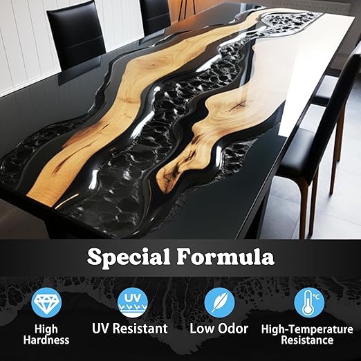 LET'S RESIN EPOXY RESIN Black Resin Epoxy,44OZ Bubble Free & High-Gloss Epoxy Kit,Self Leveling and Hardener for Art Crafts,Jewelry Making,Resin Molds