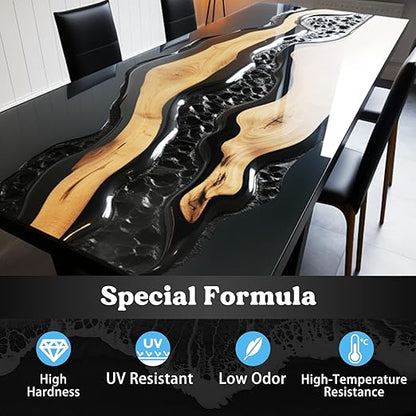 LET'S RESIN EPOXY RESIN Black Resin Epoxy,44OZ Bubble Free & High-Gloss Epoxy Kit,Self Leveling and Hardener for Art Crafts,Jewelry Making,Resin Molds
