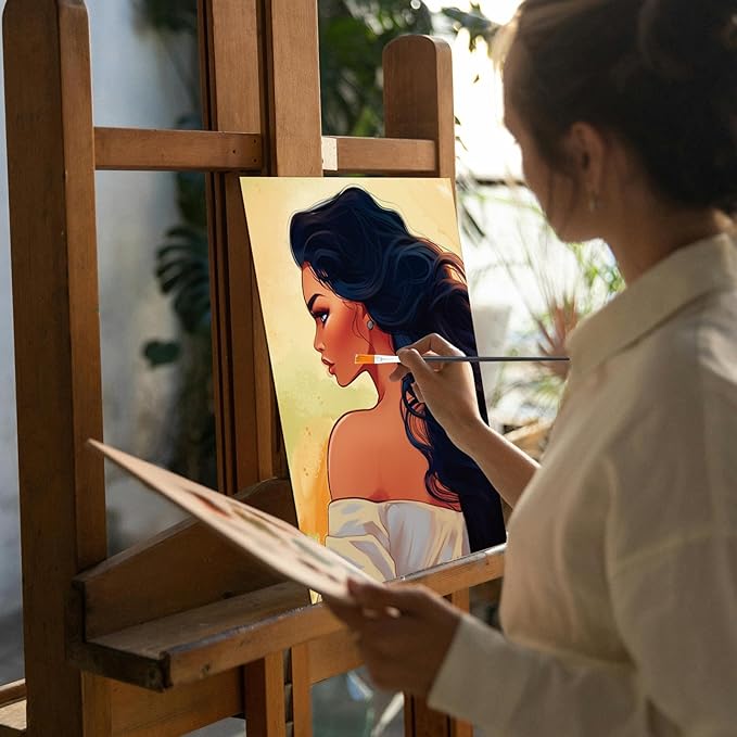 Cholemy 36 Pcs Valentine Paint and Sip Kit for Adults 8''x10'' Pre Drawn Canvas for Painting DIY Afro Acrylic Painting Kit Wood Easel Brushes Date Night Bulk for Party Gifts(Fashion Women)