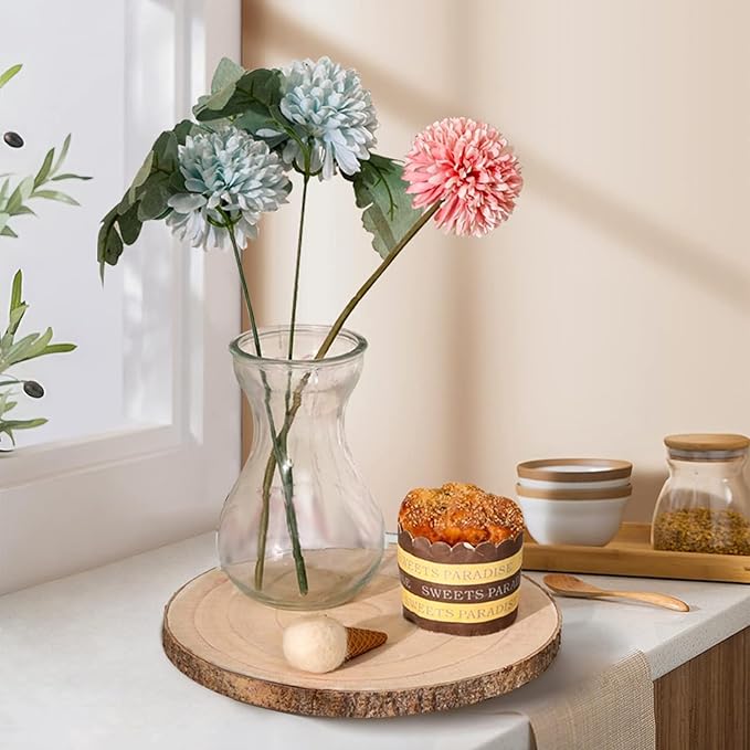 Natural Round Wood Slices 10 Pack 8-9 inches Unfinished Wood kit Circles DIY Crafts Wood Ornament Discs with 10 PCS Cards and 10 PCS Wood Table Number Card Holders for Wedding Centerpiece