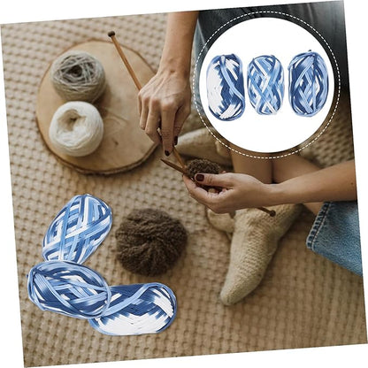 Bundles Colored Cotton Yarn Hand Knitting Crochet DIY Kit for Sweaters Scarves Hats Throws Soft Flexible Weaving Loom Yarn Craft Material
