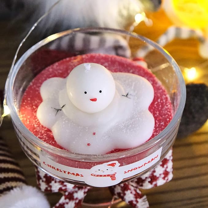 Wehous 2PCS Christmas Candle Molds, Cute Melting Snowman 3D Resin Mold for Making, Ornament for Soap Wax Epoxy Resin Cake Chocolate Decoration