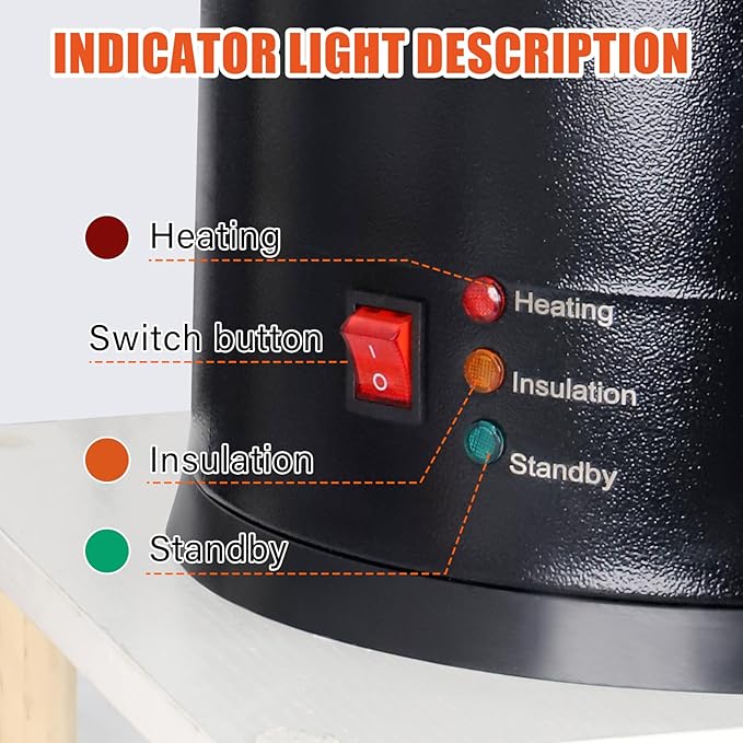 FAST MELT 10L Electric Wax Melter Kit for Candle Making, 30-110 ℃ Digital Temp Control, Easy-Pour Spout, Heat Gun, Gloves & Measuring Cup, Professional Home Candle Business Starter Equipment