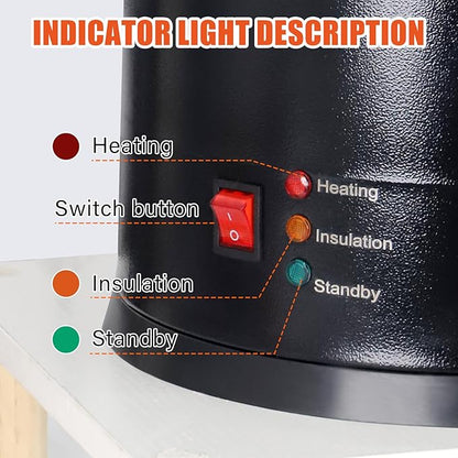 FAST MELT 10L Electric Wax Melter Kit for Candle Making, 30-110 ℃ Digital Temp Control, Easy-Pour Spout, Heat Gun, Gloves & Measuring Cup, Professional Home Candle Business Starter Equipment