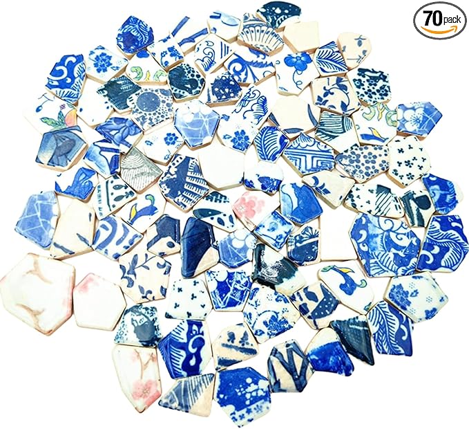 1.1 LB Porcelain Ceramic Mosaic Tiles,Broken Irregular Mosaic Tiles for DIY Craft Floor,Kitchen,Pool, Flower Pots Mosaic Making Supplies (Mix Color)
