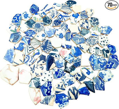 1.1 LB Porcelain Ceramic Mosaic Tiles,Broken Irregular Mosaic Tiles for DIY Craft Floor,Kitchen,Pool, Flower Pots Mosaic Making Supplies (Mix Color)