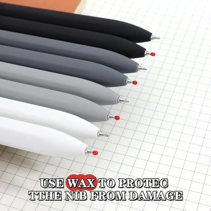 Piochoo Gel Pens, 8Pcs Quick Dry Black Ink Soft Touch Best Pen for Smooth Writing Journaling, Note Taking, School Supplies, Cute Office Pens for Men Nurse Aesthetic