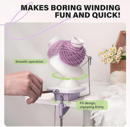 INMAKER Yarn Winder, Ball Winder for Crocheting & Knitting, Quick Install Portable Yarn Spinner, Essential Tool for Crafting Enthusiasts